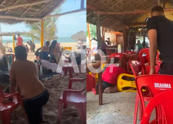 Barulho de tiros provoca correria e pânico entre turistas em praia no litoral do Piauí; VÍDEOS!