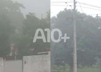Chuva com ventos fortes deixa várias regiões de Teresina sem energia elétrica; temporal provocou estragos