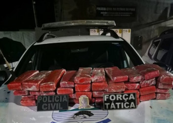 Polícia prende passageiro que levava cerca de 50 kg de drogas dentro de ônibus no interior do Piauí