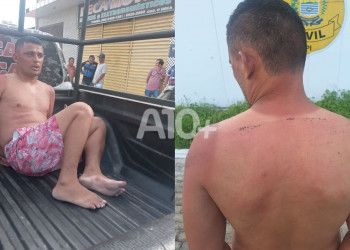 Morador é amarrado por familiares e vizinhos após quebrar objetos e atacar carro de parente no Piauí