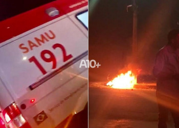 Motociclista fica gravemente ferido e veículo pega fogo após acidente no interior do Piauí