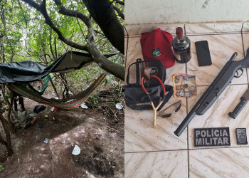 Polícia Militar apreende arma caseira em acampamento clandestino no litoral do Piauí