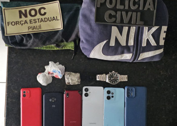 Polícia Civil apreende drogas, celulares com restrição e menor suspeito de diversos roubos em Teresina