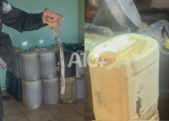 Polícia descobre depósito clandestino de combustível em Teresina; jovem é preso