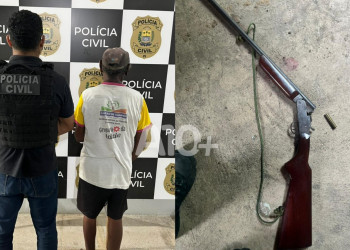 Idoso é preso por violência doméstica e posse ilegal de arma de fogo no interior do Piauí
