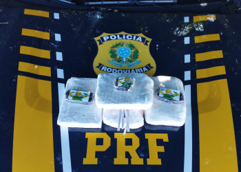 PRF apreende cocaína, haxixe e maconha escondidos nas bagagens de passageira no Piauí