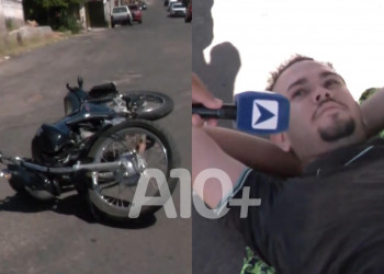 Motociclista fica ferido após colisão contra carro em Teresina: 
