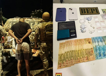 Casal é abordado pela polícia, tenta fugir, mas é preso sob suspeita de tráfico de drogas em Teresina