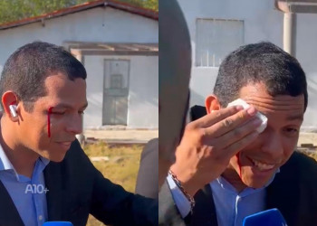 Jornalista Denis Constantino é agredido por criminosa durante operação policial em Teresina; VÍDEO!