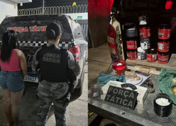 PM apreende grande quantidade de drogas após mulher confessar esconderijo durante ocorrência de homicídio em Teresina