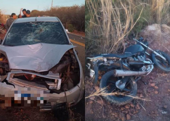 Acidente entre carro e motos deixa uma pessoa morta e três feridas no interior do Piauí