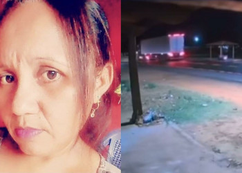 Vídeo mostra momento em que caminhão atropela e mata mulher no Piauí; vítima estava em motocicleta