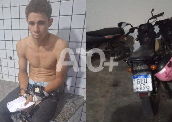Homem é preso suspeito de roubar motocicleta em Teresina; tentou fugir pulando tetos de residências