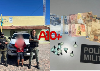 Após denúncia anônima, idoso é preso pela polícia suspeito de tráfico de drogas no Piauí