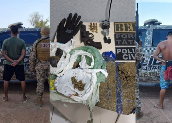 Dupla é presa por tráfico de drogas e posse ilegal de arma em operação policial no interior do Piauí