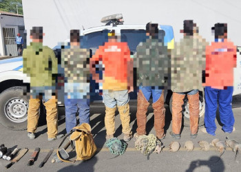 PM apreende animais silvestres e prende seis pessoas por caça ilegal no interior do Piauí