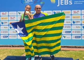 Piauiense Yasmin Cruz conquista ouro no salto em distância e se torna a melhor do Brasil nos Jogos Escolares