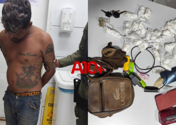 Homem com tornozeleira eletrônica é preso após ser encontrado dormindo em Altos; drogas são apreendidas