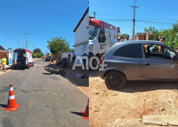 Colisão entre moto e carro deixa uma pessoa morta e dois feridos no litoral do Piauí