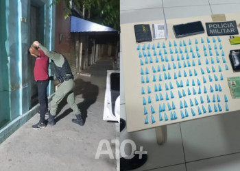 Polícia prende suspeito de traficar drogas no interior do Piauí; estava com 140 cápsulas de cocaína