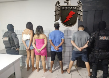 Homens são presos suspeitos de tráfico de drogas e corrupção de menores em Teresina; adolescentes foram apreendidas