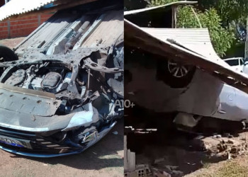 Médica que voltava de plantão perde controle da direção, capota veículo e derruba parte de residência após acidente no Piauí