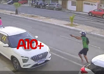 Homem sofre tentativa de homicídio no litoral do Piauí; câmeras flagraram ação criminosa