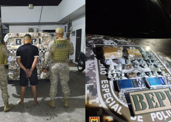 Acusado de homicídio e tráfico tenta escapar da polícia, mas é preso com drogas em Teresina