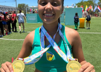 Piauiense Yasmin Cruz leva Brasil à conquista de dois ouros no Sul-Americano Escolar de Atletismo