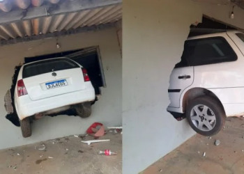 Motorista perde o controle da direção do carro e invade estabelecimento comercial no interior do Piauí