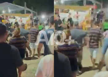 Homem com mandado de prisão em aberto é preso pela polícia durante a Expoapi em Teresina