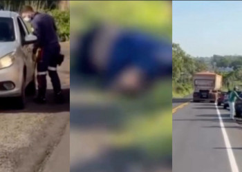 Homem para veículo às margens de rodovia, desce e morre após ser atropelado por carreta no Piauí; condutor diz que ainda tentou desviar