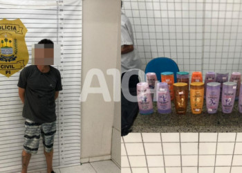 Homem é preso em flagrante após furtar mais de 15 produtos para cabelo em comércio de Parnaíba, litoral do Piauí