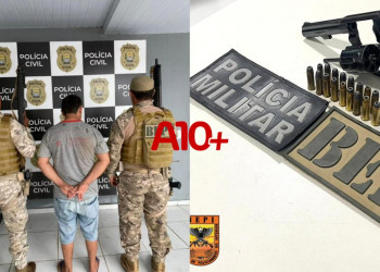 Polícia apreende arma de fogo, munições e conduz homem por porte ilegal durante fiscalização em barreira no Piauí
