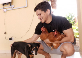 Conheça o veterinário que uniu galinhas e cachorros em uma rotina harmoniosa em Teresina; VÍDEO!