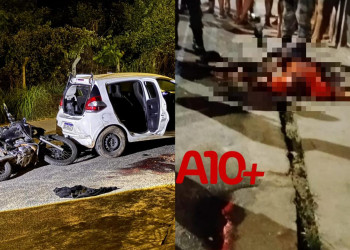 Criminosos roubam veículo, trocam tiros com a polícia e são baleados em Teresina