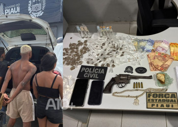 Casal suspeito de tráfico de drogas, associação ao tráfico e corrupção de menores é preso em operação no Piauí