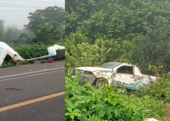 Idosa morre e outras pessoas ficam feridas após colisão entre caminhão e ambulância no interior do Piauí