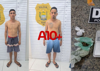 Polícia prende dupla e apreende adolescentes com drogas e veículos furtados no litoral do Piauí