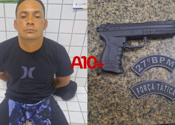 Homem é preso após ameaçar companheira e a filha com simulacro de arma no litoral do Piauí