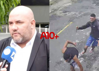 Defesa diz que acusado de matar homem a facadas não havia terminado relacionamento com companheira em Teresina; vídeo mostra assassinato