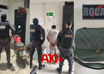 Após perseguição policial, suspeito de assalto é preso em Teresina; moto e bolsa da vítima foram recuperados