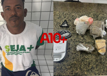 Ao avistar a polícia, homem em bicicleta infantil rosa tenta fugir, mas é preso com drogas no litoral do Piauí