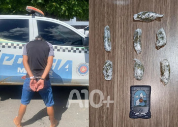 Suspeito de traficar drogas tenta fugir de abordagem policial, mas é preso momentos depois no Piauí