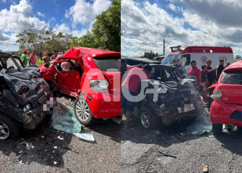 Colisão entre veículos deixa mortos e feridos no interior do Piauí; motorista tentou desviar de cachorro na pista