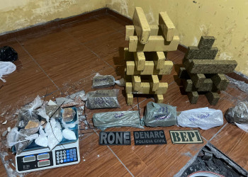 Polícia apreende 20kg de drogas escondidas dentro de imóvel que possuía placa de venda em Teresina