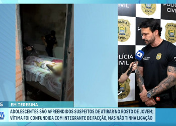 Polícia apreende adolescentes que invadiram casa e, sem motivo algum, tentaram matar jovem em Teresina; atiraram no rosto da vítima