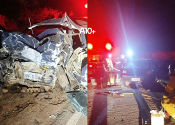 Colisão entre veículos mata três pessoas no interior do Piauí; vítimas ficaram presas nas ferragens
