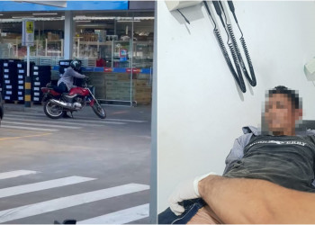Suspeito de cometer assaltos foge de abordagem e é baleado após trocar tiros com a polícia no interior do Piauí