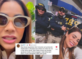 Em postagem do A10+, Lexa agradece à PRF após ajuda em rodovia no Piauí: “Eles foram queridos”